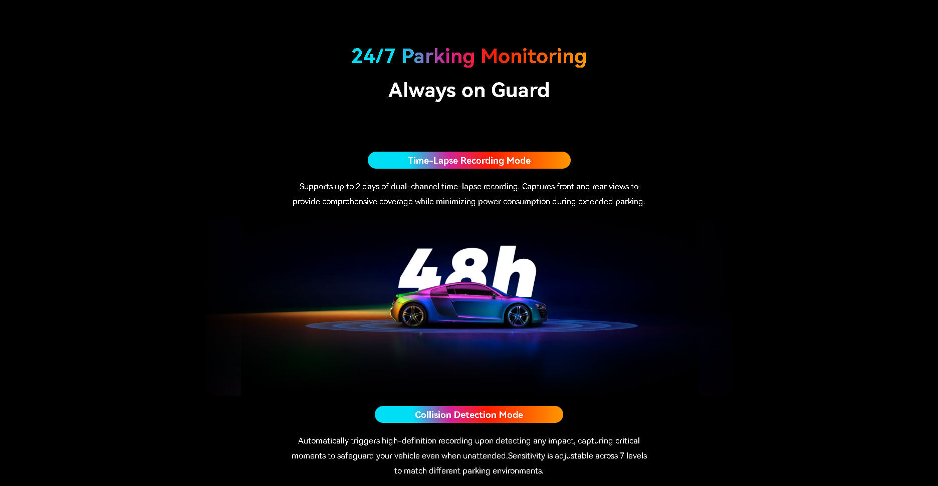 2K Front 1080P Rear Dash Cam DDPAI N2 Dual Night Vision Hidden Car Recorder Parking Monitoring