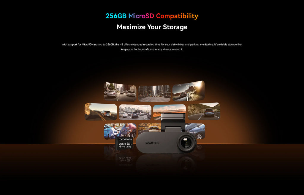 2K Front 1080P Rear Dash Cam DDPAI N2 Dual Night Vision Hidden Car Recorder Parking Monitoring