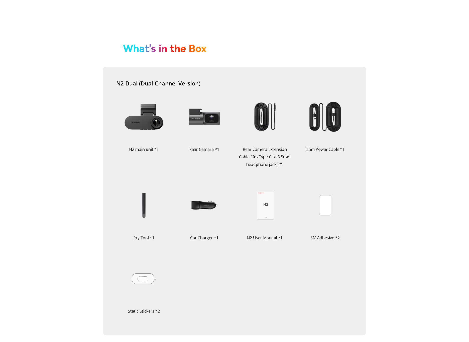 2K Front 1080P Rear Dash Cam DDPAI N2 Dual Night Vision Hidden Car Recorder Parking Monitoring