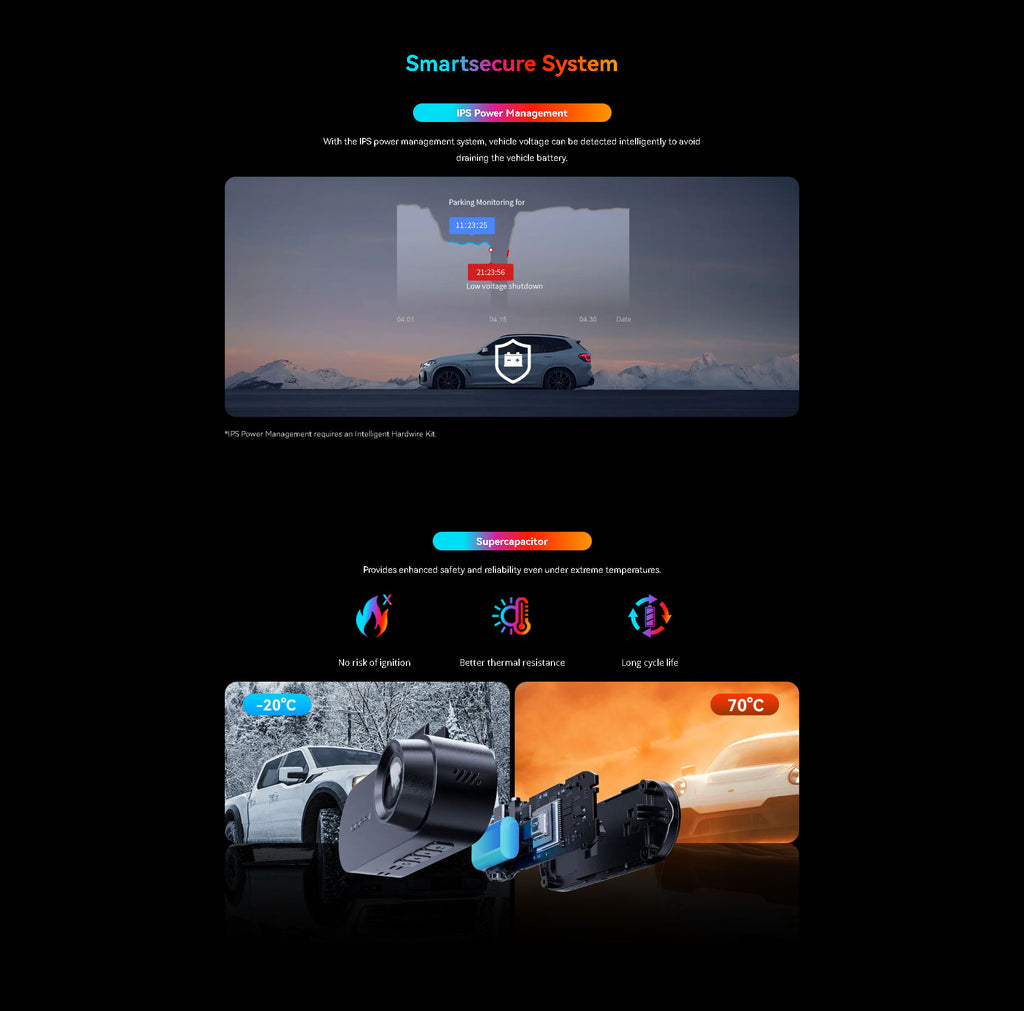 2K Front 1080P Rear Dash Cam DDPAI N2 Dual Night Vision Hidden Car Recorder Parking Monitoring