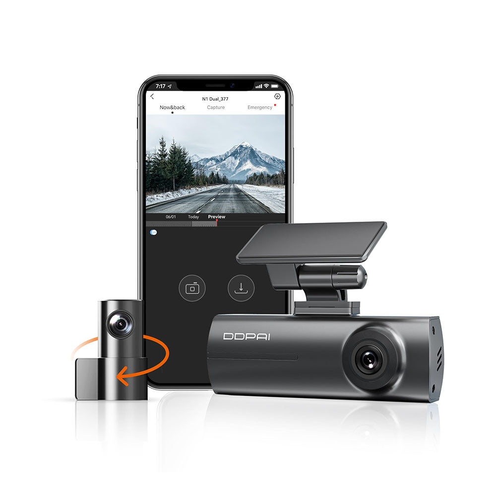 Front & Interior Dual Dash Cam 1296P 135° Wide Angle Car Recorder With Parking Monitoring