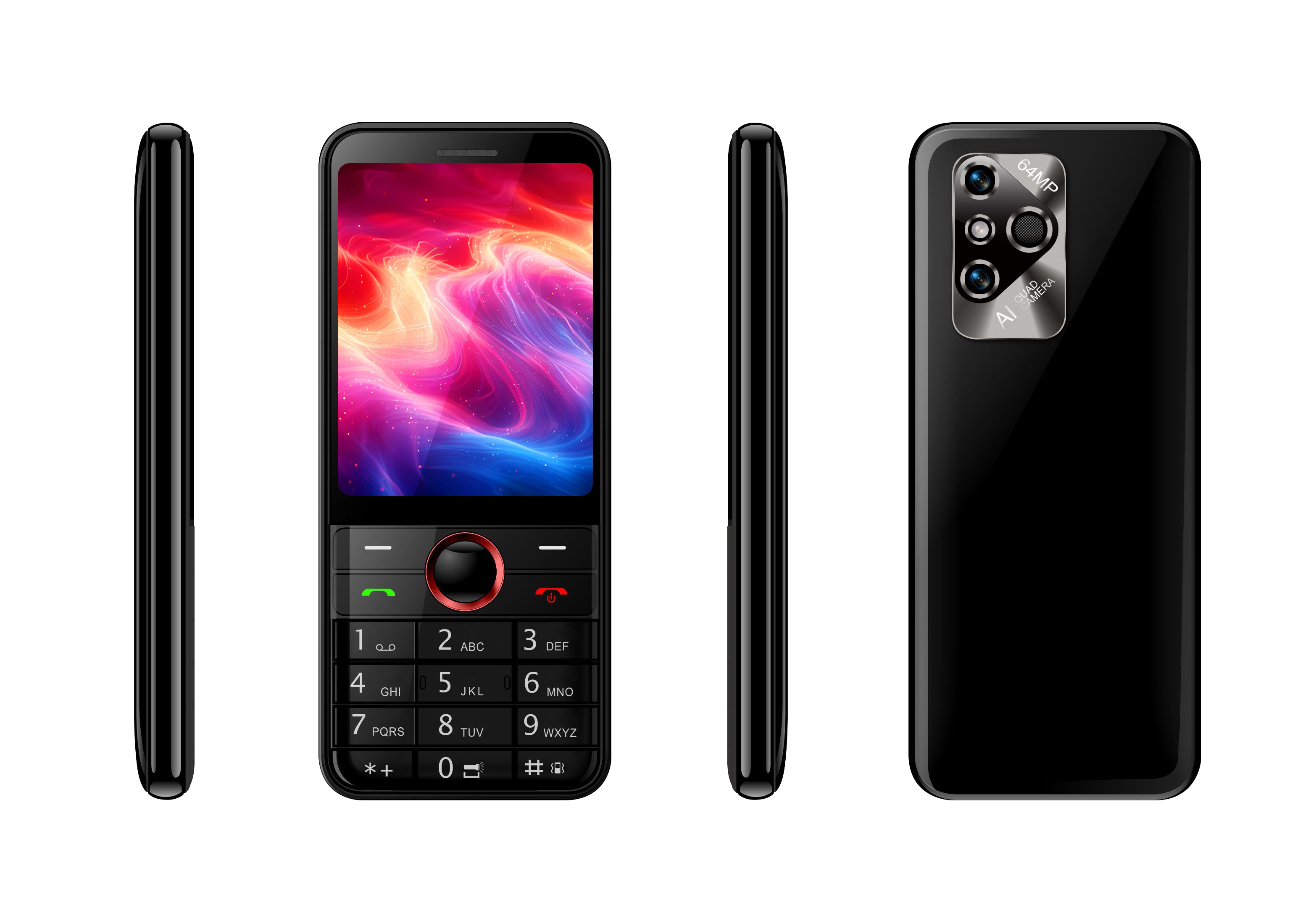 Unlocked 4G Dual Sim Keypad Phone 2.8 Inch TFT Screen FM Radio Bluetooth For Europe Southeast Asia
