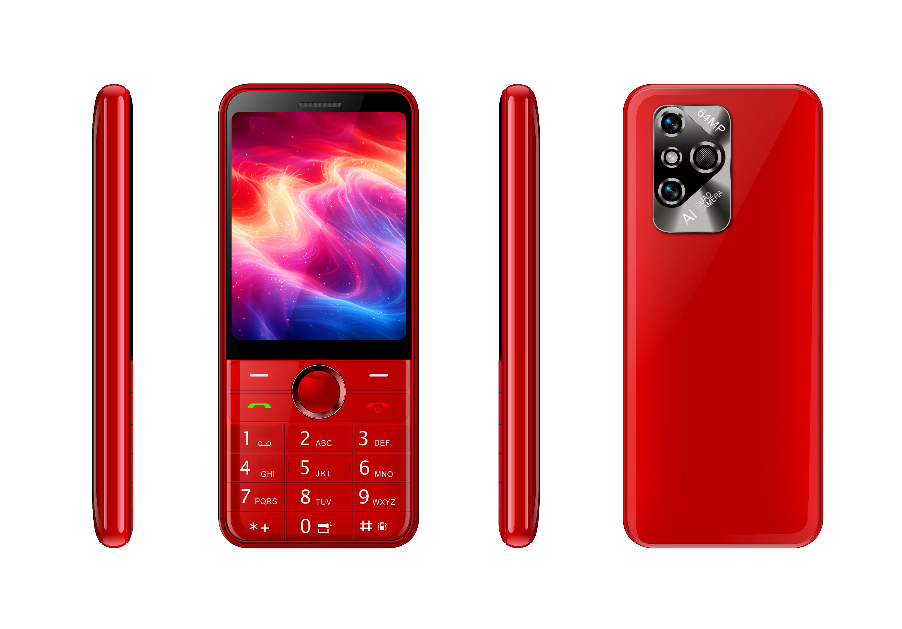 Unlocked 4G Dual Sim Keypad Phone 2.8 Inch TFT Screen FM Radio Bluetooth For Europe Southeast Asia
