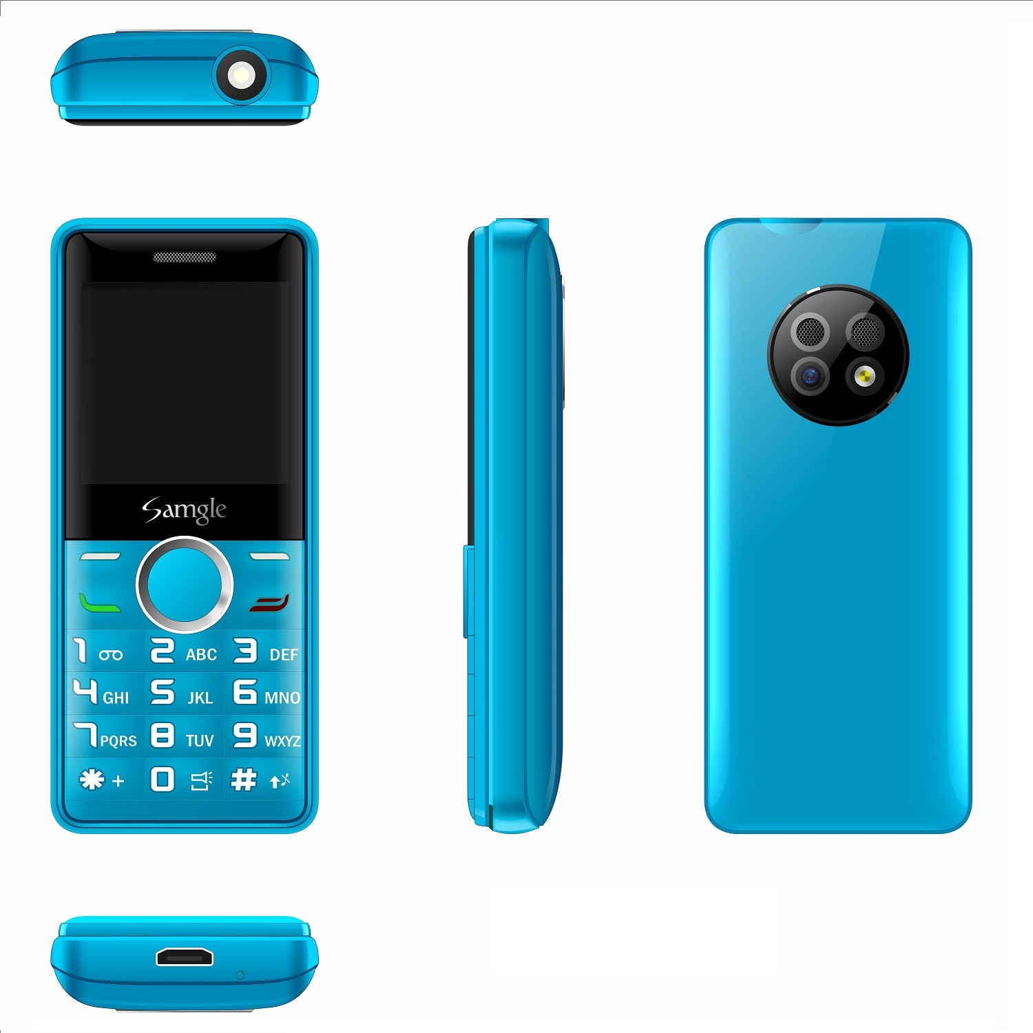 2G Mini GSM Phone Dual Nano SIM Ultra Light Pocket Backup Mobile With Laser Pointer & Flashlight