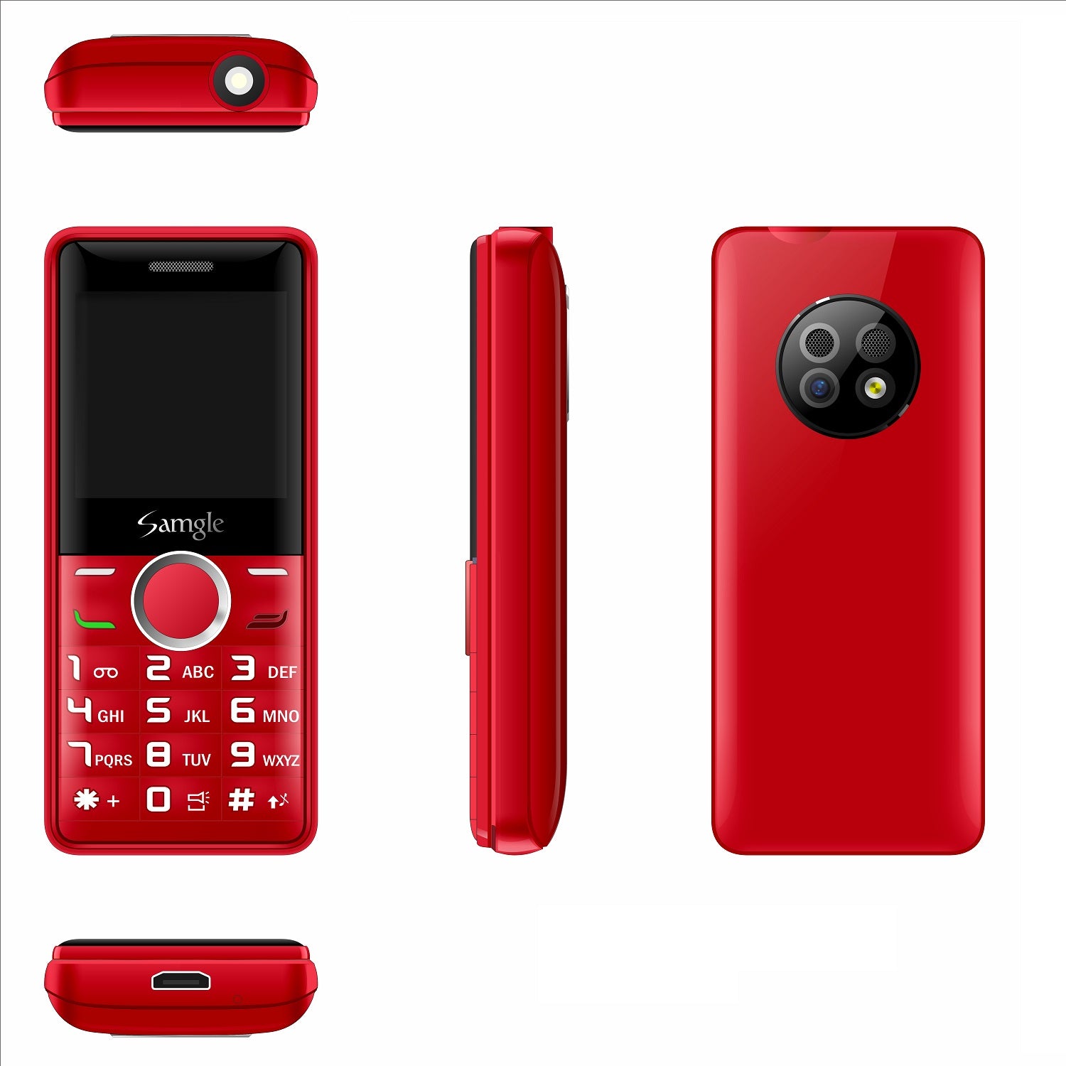 2G Mini GSM Phone Dual Nano SIM Ultra Light Pocket Backup Mobile With Laser Pointer & Flashlight