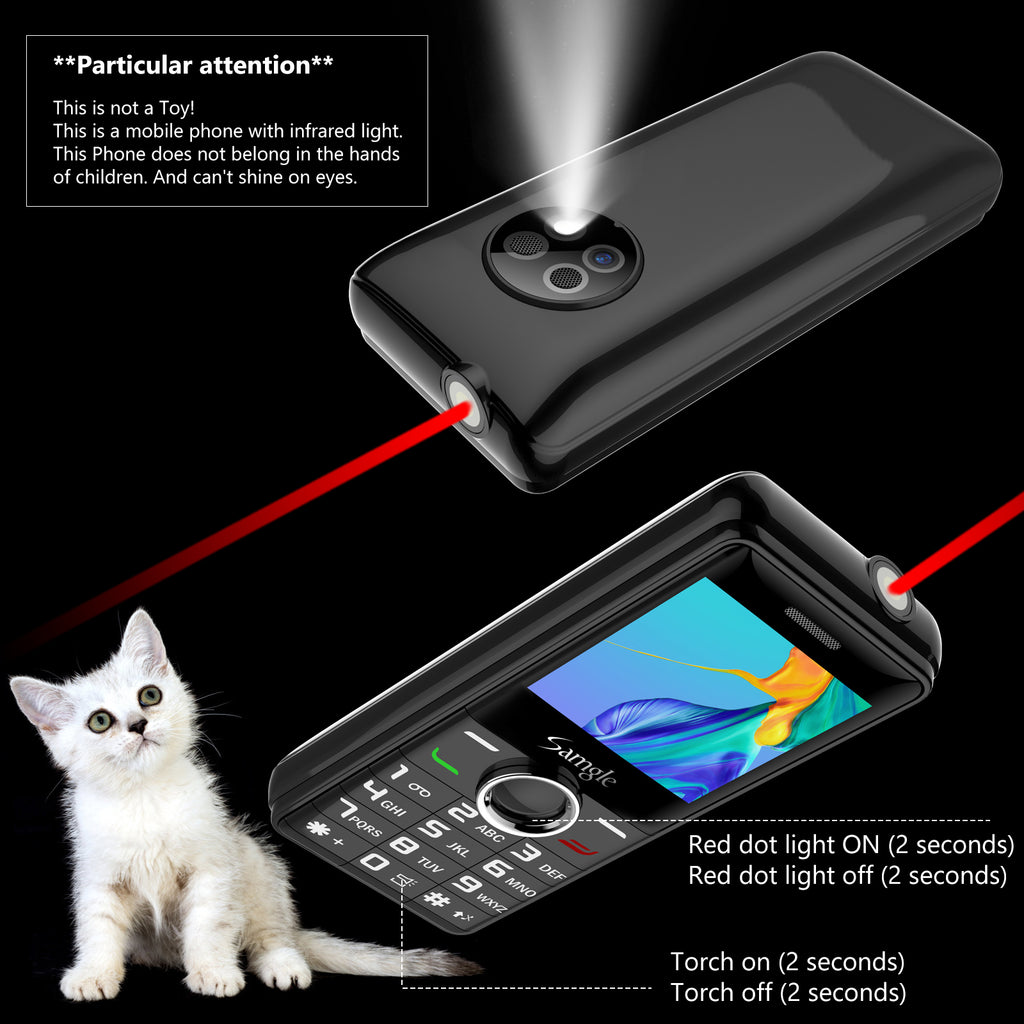 2G Mini GSM Phone Dual Nano SIM Ultra Light Pocket Backup Mobile With Laser Pointer & Flashlight