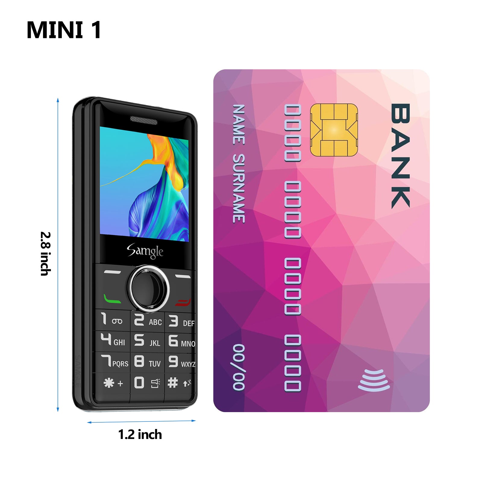 2G Mini GSM Phone Dual Nano SIM Ultra Light Pocket Backup Mobile With Laser Pointer & Flashlight